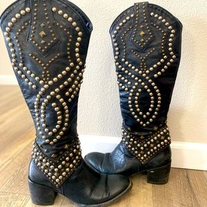 Old Gringo Belinda distressed black boots size 7 1/2
